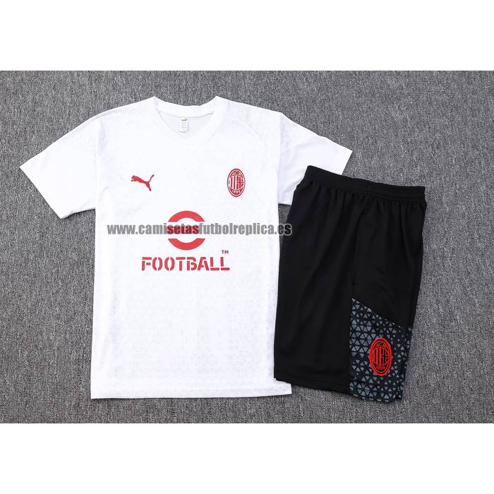 Chandal del AC Milan Manga Corta 2023-24 Blanco - Pantalon Corto